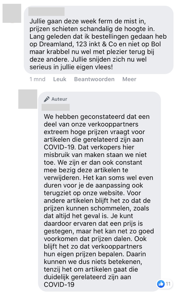 swocc webcare zakelijk antwoord