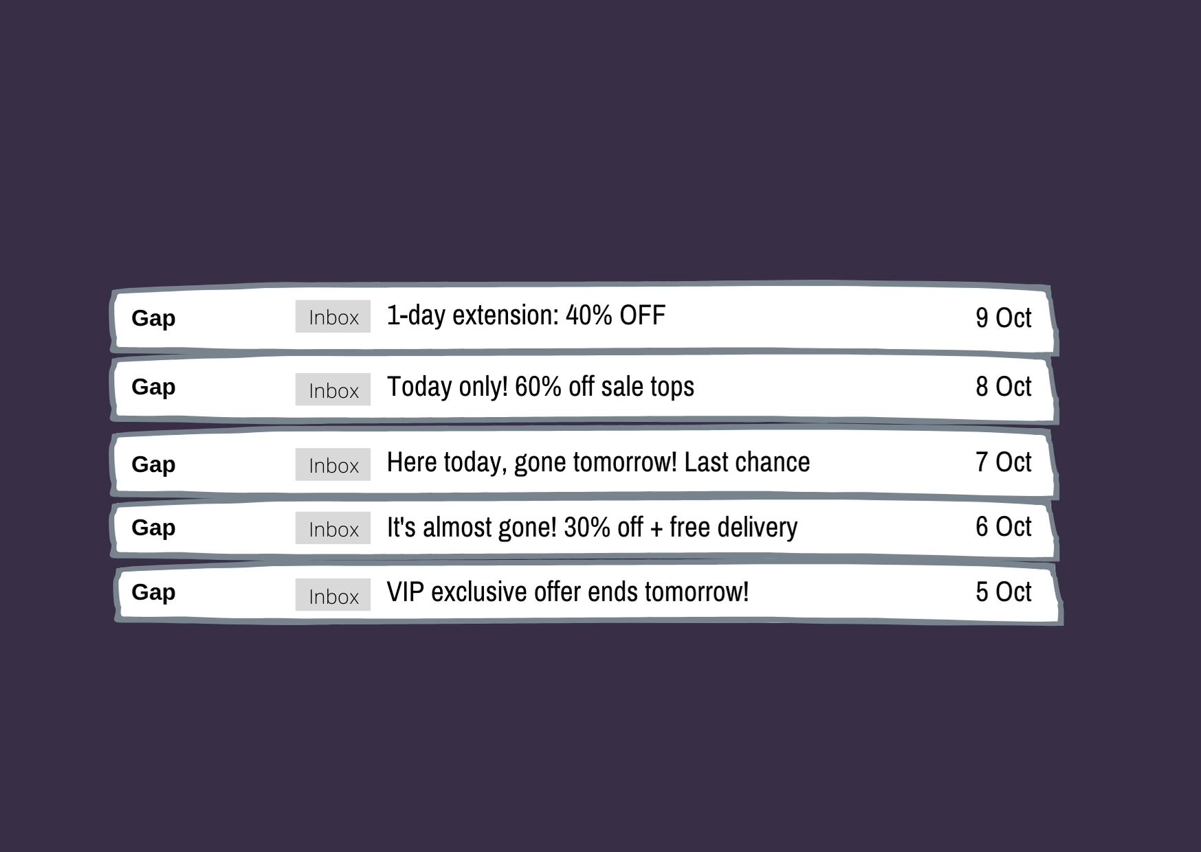 GAP Email marketing schaarste