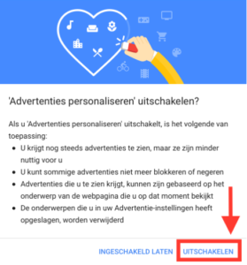 Opt out functie Google