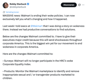 X-post van anti-woke-activist Robby Starbuck 